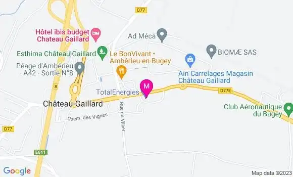 Localisation Le Relais de Chateau Gaillard