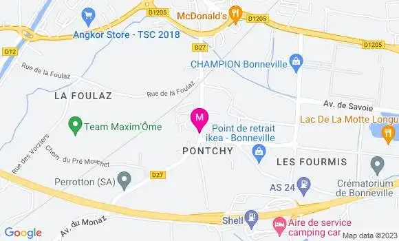 Localisation Aire de Pontchy Bonneville