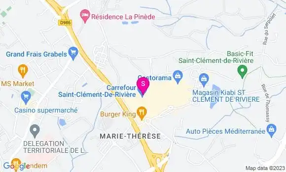 Localisation Carrefour St Clement