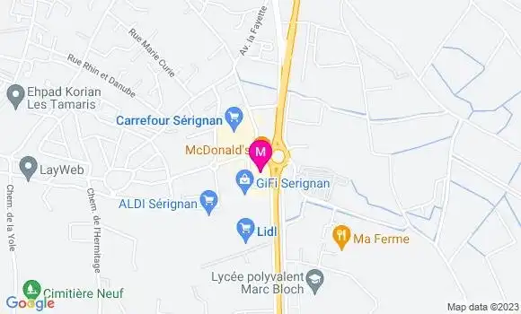 Localisation Station Service Carrefour