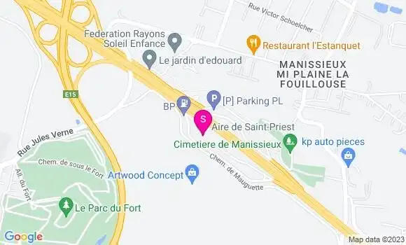 Localisation Bp Aire de Saint Priest
