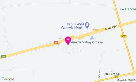 Localisation Avia Aire de Valmy