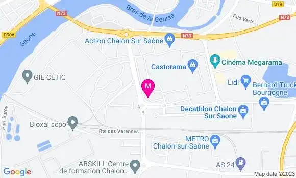 Localisation Carrefour Chalon Sud