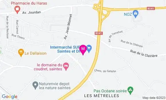 Localisation Intermarche Saintes
