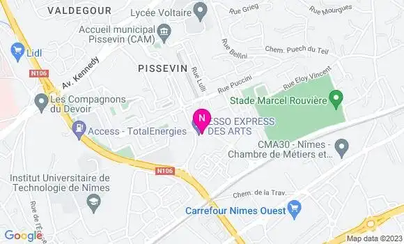 Localisation Esso Express