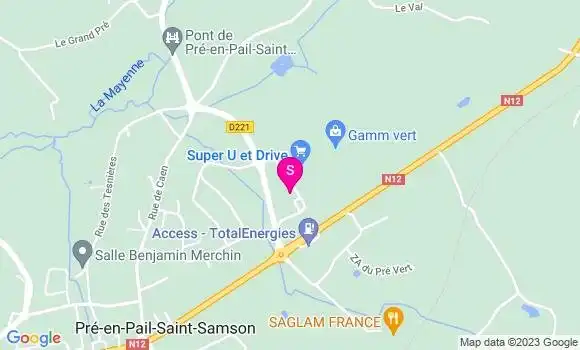 Localisation Super U Pré en Pail