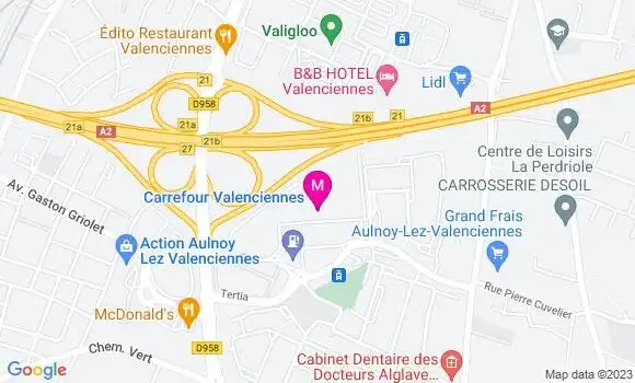 Localisation Carrefour Valenciennes