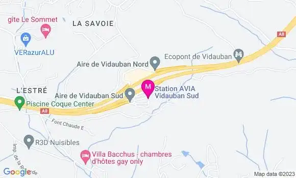Localisation Avia Vidauban Nord