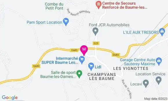 Localisation Intermarché Station Baume les Dames