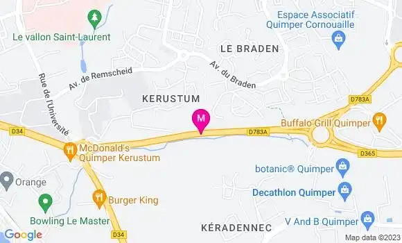 Localisation Relais Quimper Rocade Sud