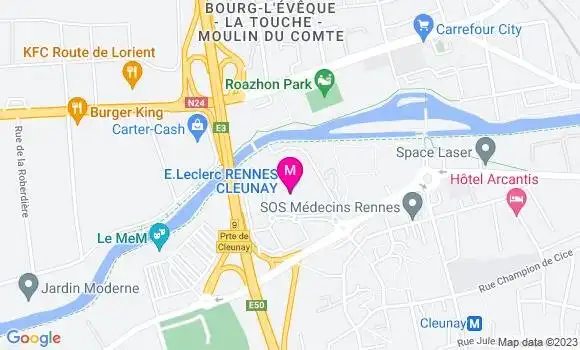 Localisation Relais Rennes Leclerc