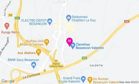 Localisation Carrefour Valentin