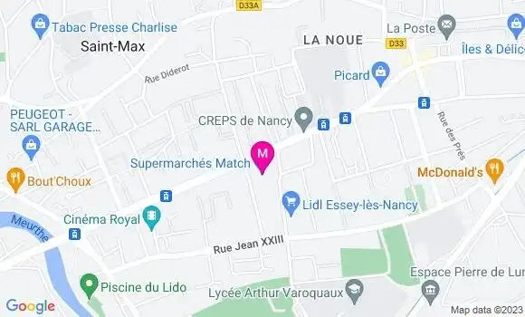 Localisation Supermarchés Match