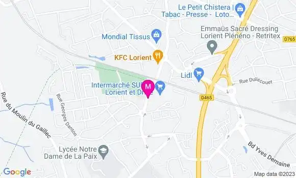 Localisation Intermarche Lorient Kerfichant