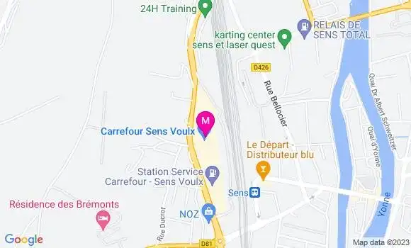 Localisation Station Service Carrefour