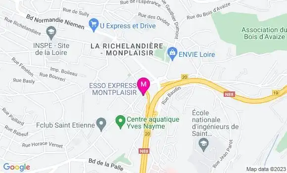 Localisation Esso Express