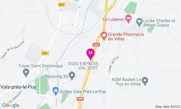 Localisation Esso Express